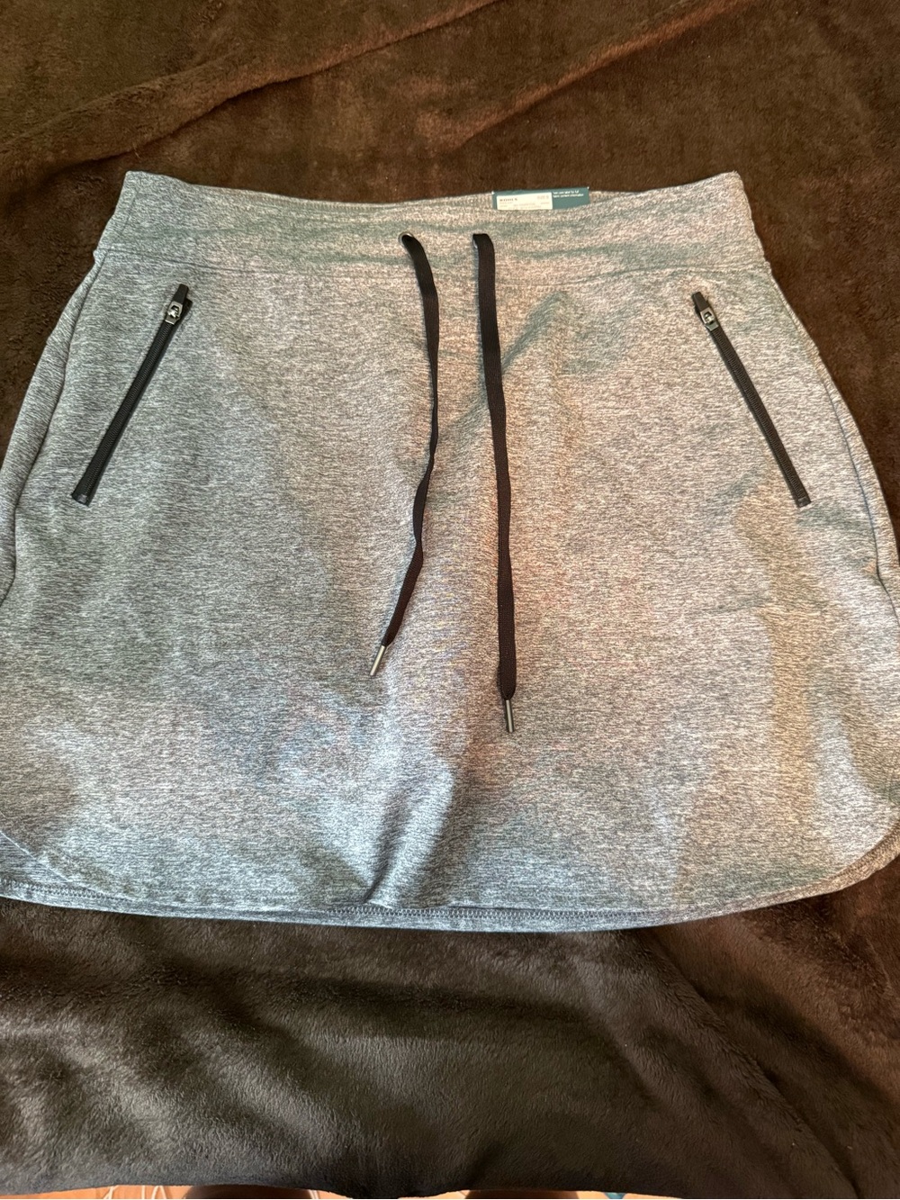 tek gear Gray Athletic Skort with Black Drawstrings